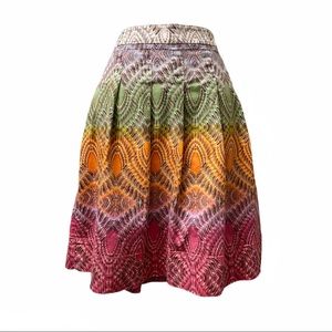 Joseph A. pleated multicolor boho print skirt